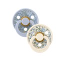 BIBS x Liberty Πιπίλες Colour Round Καουτσούκ 2τμχ Eloise / Dusty Blue Mix No2