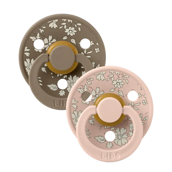 BIBS x Liberty Πιπίλες Colour Round Καουτσούκ 2τμχ Capel Blush Mix No1