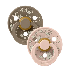 BIBS x Liberty Πιπίλες Colour Round Καουτσούκ 2τμχ Capel Blush Mix No2