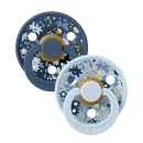 BIBS x Liberty Πιπίλες Colour Round Καουτσούκ 2τμχ Camomile Lawn / Baby Blue Mix No1