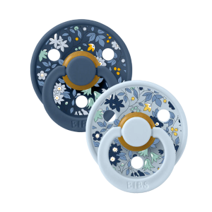 BIBS x Liberty Πιπίλες Colour Round Καουτσούκ 2τμχ Chamomile Lawn - Baby Blue Mix No2 BIBS x Liberty Πιπίλες Colour Round Καουτσούκ 2τμχ Chamomile Lawn - Baby Blue Mix No2