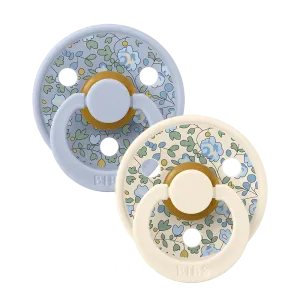 BIBS x Liberty Πιπίλες Colour Round Καουτσούκ 2τμχ Eloise / Dusty Blue Mix No1
