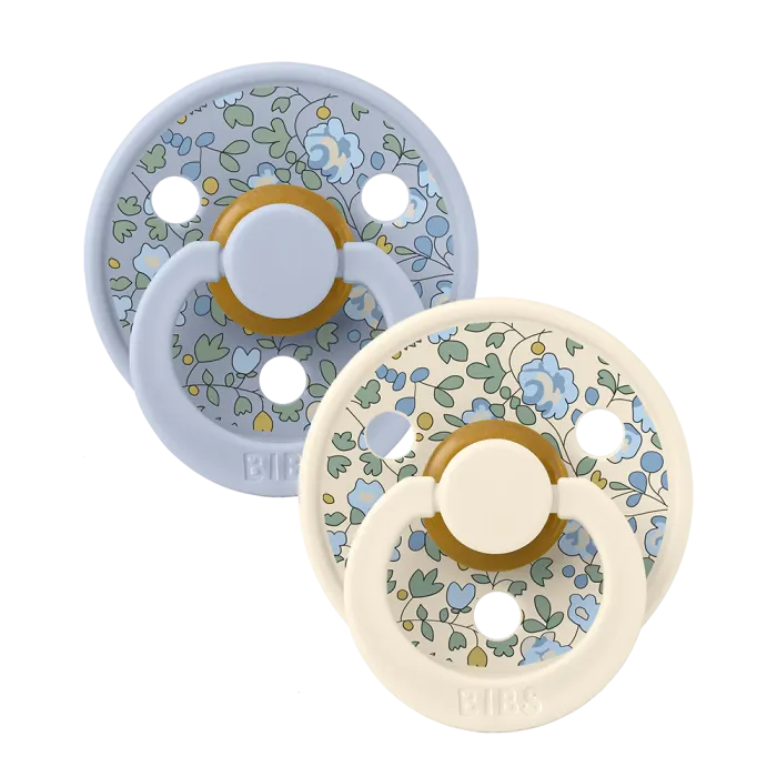 BIBS x Liberty Πιπίλες Colour Round Καουτσούκ 2τμχ Eloise / Dusty Blue Mix No1
