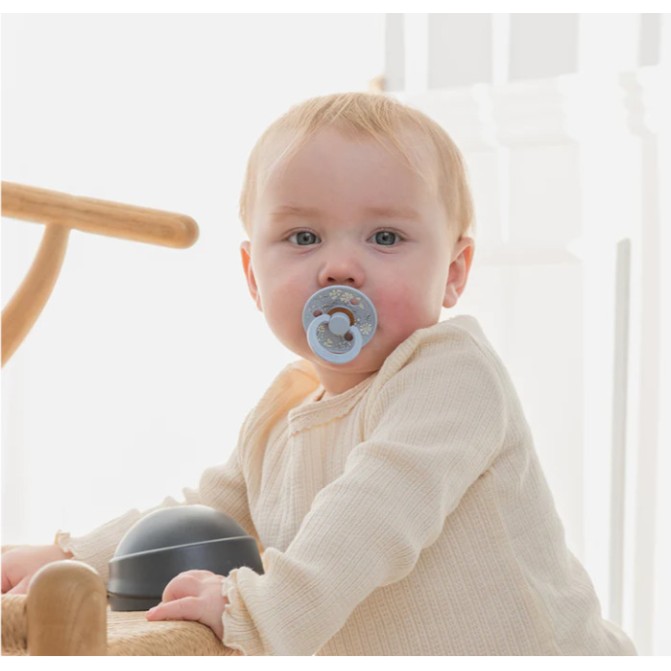 BIBS x Liberty Πιπίλες Colour Round Καουτσούκ 2τμχ Eloise / Dusty Blue Mix No2