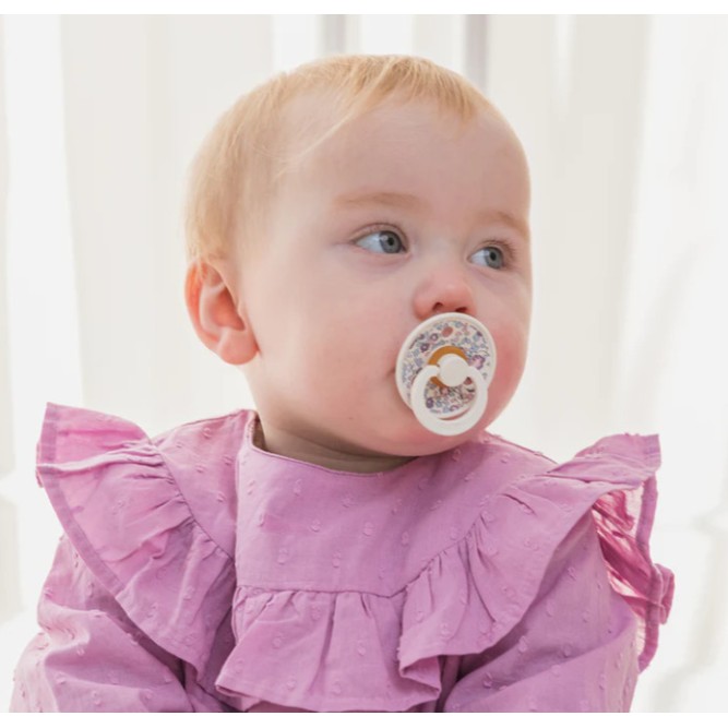 BIBS x Liberty Πιπίλες Colour Round Καουτσούκ 2τμχ Eloise / Dusty Blue Mix No2