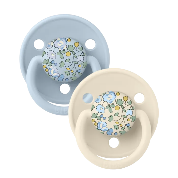 BIBS x Liberty Πιπίλες De Lux 2τμχ Σιλικόνης Onesize Eloise / Baby Blue Mix