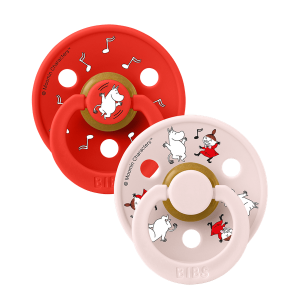 BIBS X Μoomins Colour Σετ Πιπίλες 2τμχ – Dancing Candy Apple/Petal Mix Στρόγγυλη No2