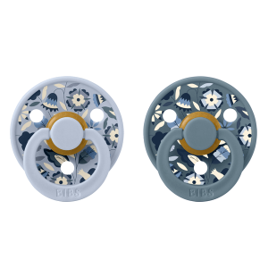 BIBSxLIBERTY Σετ Πιπίλες 2τμχ Bobo Dusty Blue Mix Στρόγγυλη No1 BIBSxLIBERTY Σετ Πιπίλες 2τμχ Bobo Dusty Blue Mix Στρόγγυλη No1