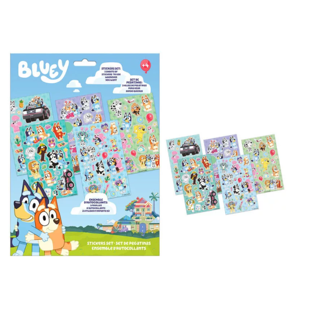 Bluey Σετ Αυτοκόλλητων 5 Φύλλων