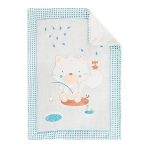 Βρεφική Βελουτέ Εξαιρετικά Απαλή Κουβέρτα Κούνιας 110/140 Polar Fisher Μέντα Kikka Boo