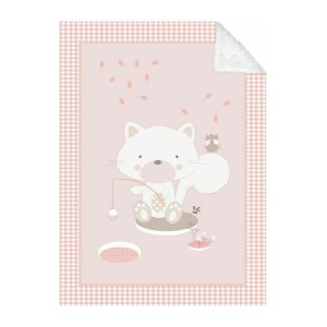 Βρεφική Βελουτέ Εξαιρετικά Απαλή Κουβέρτα Κούνιας 110/140 Polar Fisher Ροζ Kikkaboo