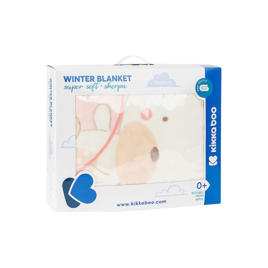 Βρεφική Βελουτέ Εξαιρετικά Απαλή Κουβέρτα Κούνιας 110/140 Polar Fisher Ροζ Kikkaboo