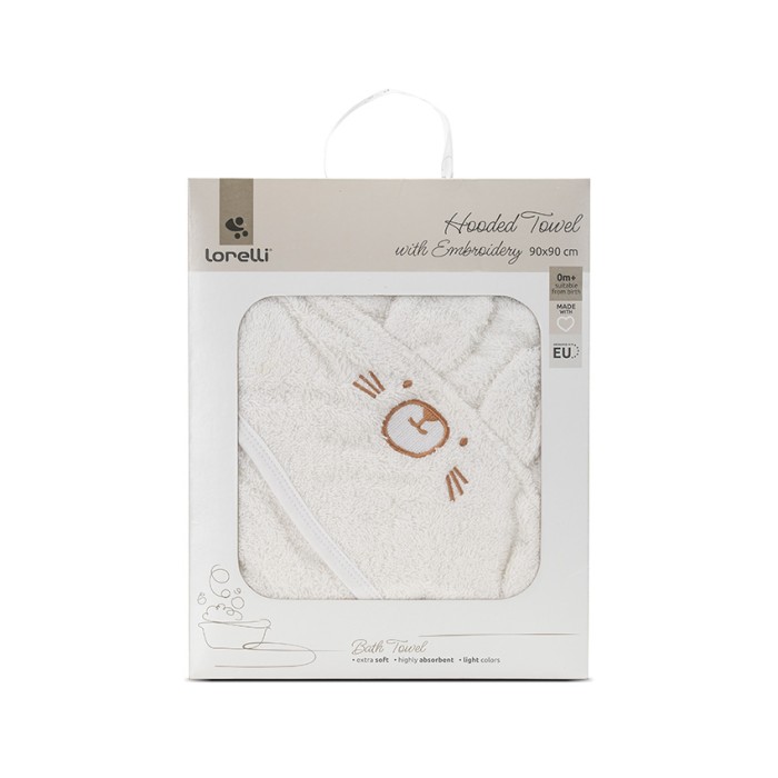 Βρεφική Πετσετούλα Μπάνιου 90x90cm Λευκό Lorelli