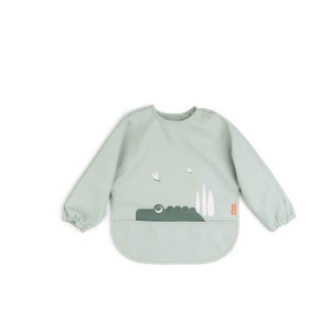 Βρεφική Σαλιάρα Με Μακρύ Μανίκι 6-18m Croco Πράσινο Done by Deer