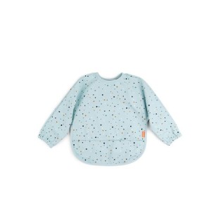 Βρεφική Σαλιάρα Με Μακρύ Μανίκι 6-18m Happy Dots Μπλε Done by Deer