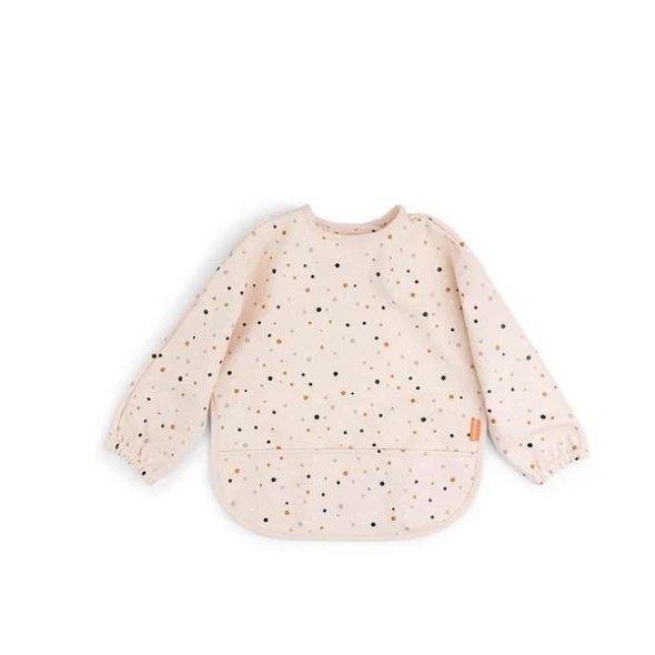 Βρεφική Σαλιάρα Με Μακρύ Μανίκι 6-18m Happy Dots Powder Done by Deer