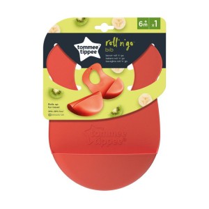Βρεφική Σαλιάρα Σιλικόνης Roll N Go Πορτοκαλί Tommee Tippee