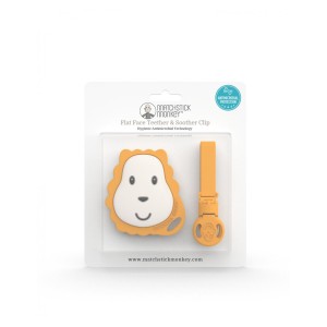 Βρεφικό Σετ Κλιπ Πιπίλας & Μασητικό Κίτρινο Matchstick Monkey
