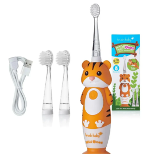 Brush Baby Επαναφορτιζόμενη Ηλεκτρική Οδοντόβουρτσα WildOnes 0-10 ετών Tiger