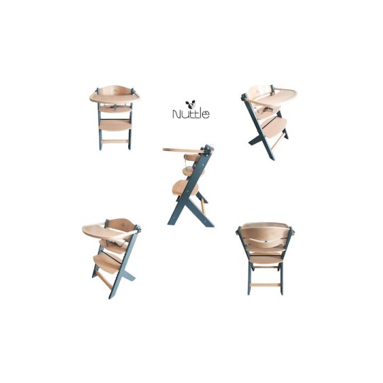 Cangaroo Ξύλινο παιδικό καρεκλάκι 2 σε 1 Nuttle Grey