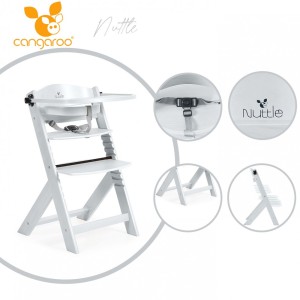 Cangaroo Ξύλινο Παιδικό Καρεκλάκι 2 Σε 1 Nuttle White