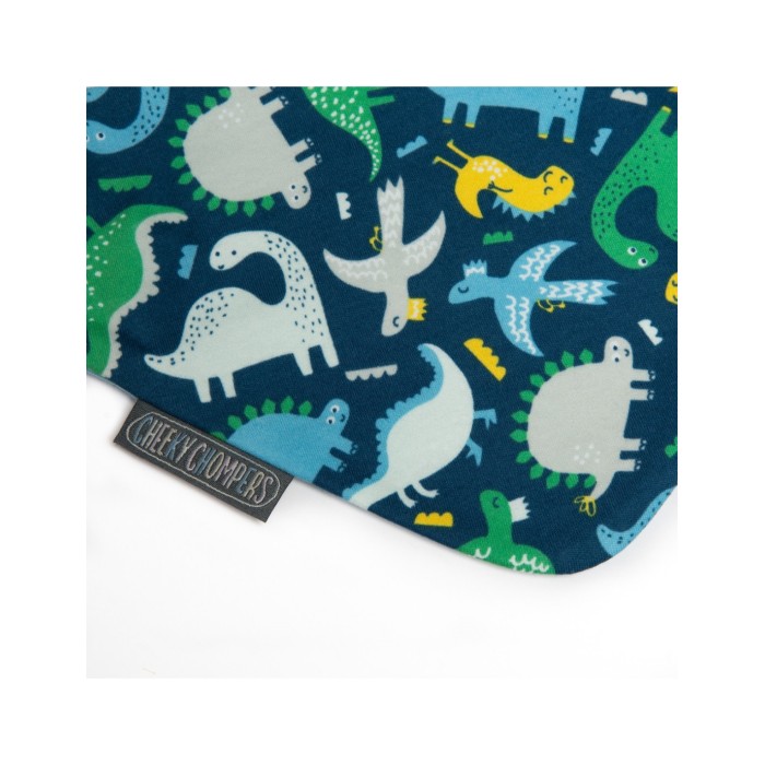 Cheeky Chompers Μπαντάνα Υφασμάτινη Με Κουμπί Dino & Ρίγες 2τμχ