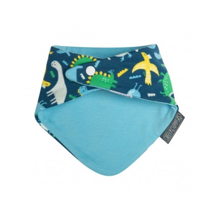 Cheeky Chompers Μπαντάνα Υφασμάτινη Με Κουμπί Dino & Ρίγες 2τμχ