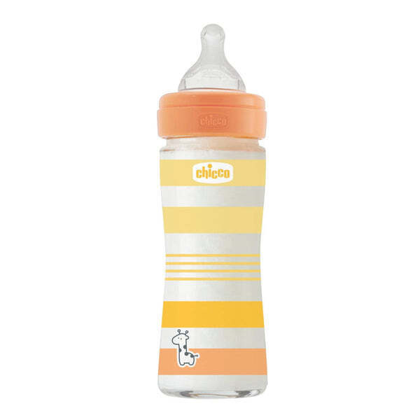 Chicco Γυάλινο Μπιμπερό Well Being Κατά Των Κολικών Με Θηλή Σιλικόνης 240ml Για 0+ Μηνών Chicco Γυάλινο Μπιμπερό Well Being Κατά Των Κολικών Με Θηλή Σιλικόνης 240ml Για 0+ Μηνών