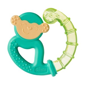 Chicco Μασητικός Κρίκος Οδοντοφυΐας Monkey Green Με Νερό Από Σιλικόνη Για 4 m+