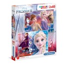 Clementoni Παιδικό Παζλ Super Color Frozen 2x60τμχ 5+ Χρονών