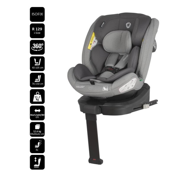 Coccolle Κάθισμα Αυτοκινήτου iSize 40-150 cm Sidra Moonlit Γκρι Coccolle Κάθισμα Αυτοκινήτου iSize 40-150 cm Sidra Moonlit Γκρι