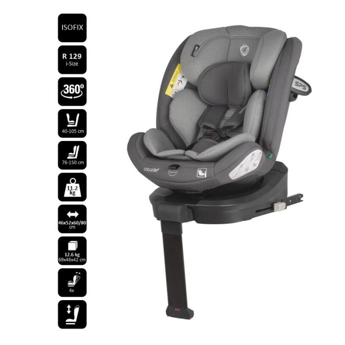 Coccolle Κάθισμα Αυτοκινήτου iSize 40-150 cm Sidra Diamond Black