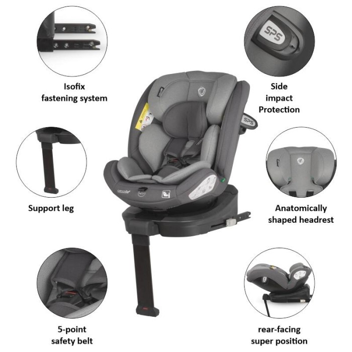 Coccolle Κάθισμα Αυτοκινήτου iSize 40-150 cm Sidra Diamond Black