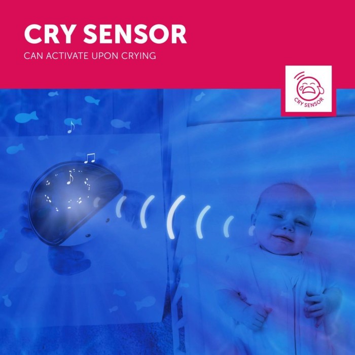 Cody Κάβουρας βρεφικός προβολέας με κινούμενα ψαράκια & λευκούς ήχους ωκεανού Zazu