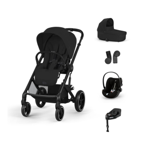 CYBEX Πολυκαρότσι 3in1 Balios S Lux 2024-2025 Black Frame Moon Black Με Κάθισμα Cloud G i-size Plus Moon Black + Βάση Isofix Base G