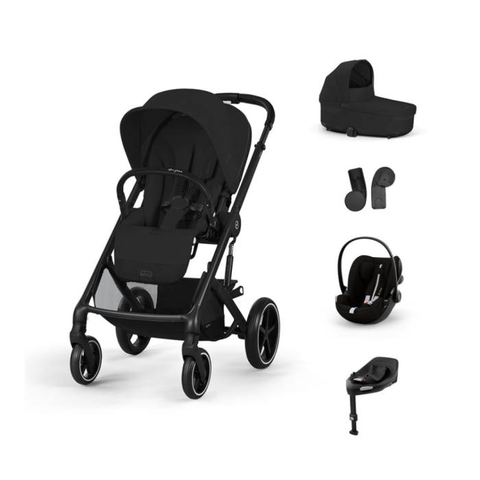 CYBEX Πολυκαρότσι 3in1 Balios S Lux 2024-2025 Black Frame Moon Black Με Κάθισμα Cloud G i-size Plus Moon Black + Βάση Isofix Base G