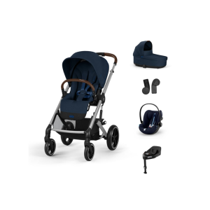 CYBEX Πολυκαρότσι 3in1 Balios S Lux 2024-2025 Silver Frame Ocean Blue Με Κάθισμα Cloud G i-size Plus Ocean Blue + Βάση Isofix Base G