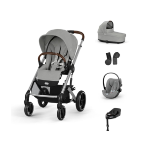 CYBEX Πολυκαρότσι 3in1 Balios S Lux 2024-2025 Silver Frame Stone Grey Με Κάθισμα Cloud G i-size Plus Stone Grey + Βάση Isofix Base G