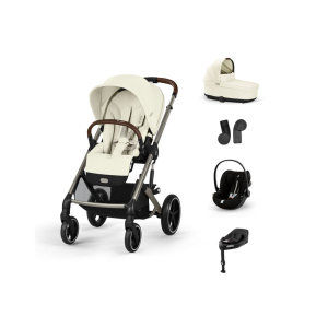 CYBEX Πολυκαρότσι 3in1 Balios S Lux 2024-2025 Taupe Frame Seashell Beige Με Κάθισμα Cloud G i-size Plus Moon Black + Βάση Isofix Base G