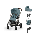 CYBEX Πολυκαρότσι 3in1 Balios S Lux 2024-2025 Taupe Frame Stormy Blue Με Κάθισμα Cloud G i-size Plus Stormy Blue + Βάση Isofix Base G