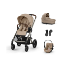 CYBEX Πολυκαρότσι 3in1 Balios S Lux 2024-2025 TPE Almond Beige Με Κάθισμα Cloud G i-size Plus Almond Beige