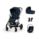 CYBEX Πολυκαρότσι 3in1 Balios S Lux 2024-2025 SLV Ocean Blue Με Κάθισμα Cloud G i-size Plus Ocean Blue