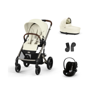 CYBEX Πολυκαρότσι 3in1 Balios S Lux 2024-2025 TPE Seashell Beige Με Κάθισμα Cloud G i-size Plus Moon Black