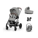 CYBEX Πολυκαρότσι 3in1 Balios S Lux 2024-2025 SLV Stone Grey Με Κάθισμα Cloud G i-size Plus Stone Grey
