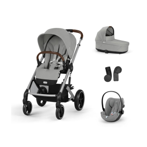 CYBEX Πολυκαρότσι 3in1 Balios S Lux 2024-2025 SLV Stone Grey Με Κάθισμα Cloud G i-size Plus Stone Grey