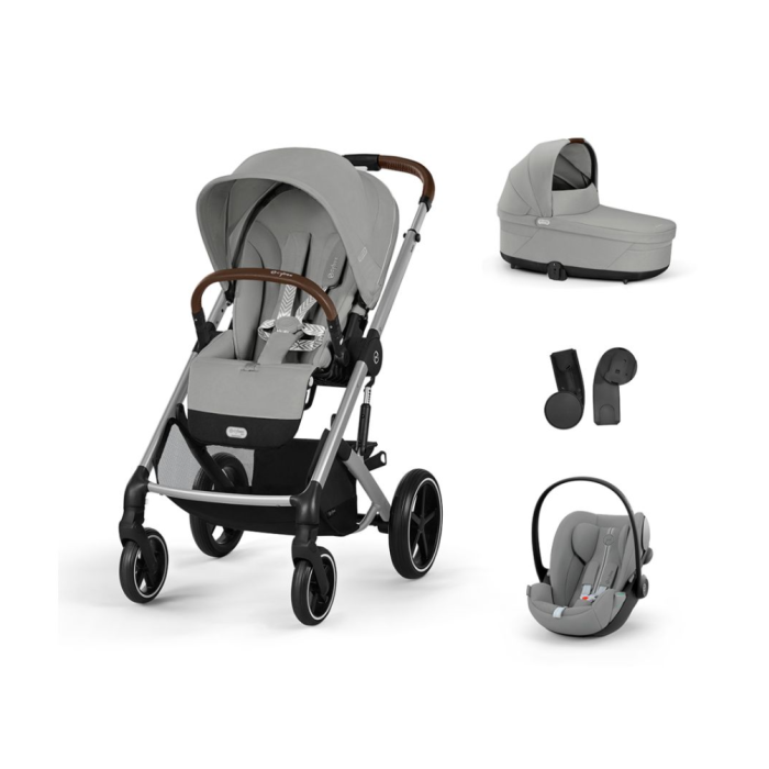 CYBEX Πολυκαρότσι 3in1 Balios S Lux 2024-2025 SLV Stone Grey Με Κάθισμα Cloud G i-size Plus Stone Grey