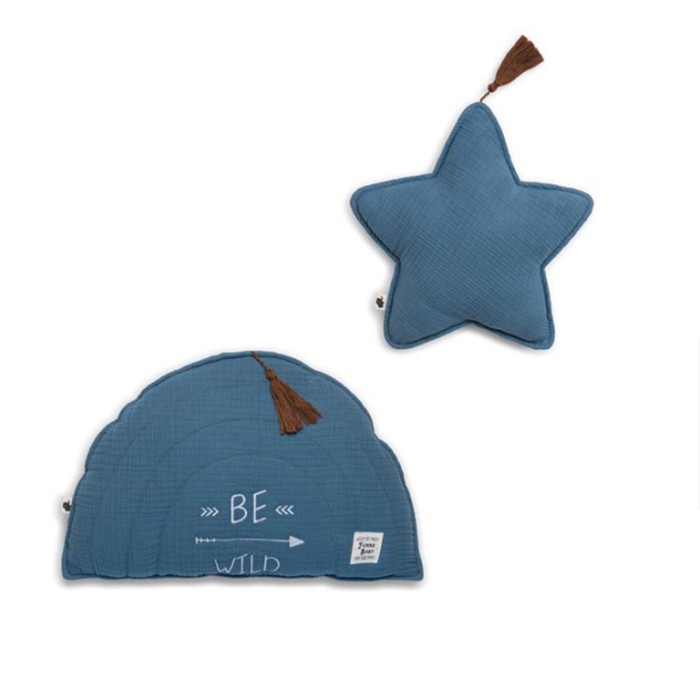 Διακοσμητικά Μαξιλαράκια Μουσελίνα Province Petrol Funna Baby