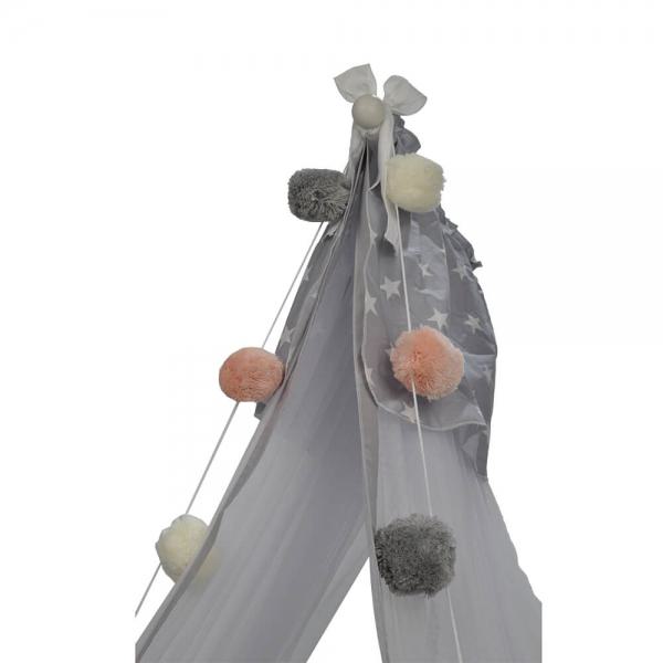 Διακοσμητική Γιρλάντα Με Pom Pom Ροζ Bebe Stars