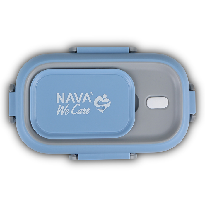 Δοχείο Φαγητού Ανοξείδωτο Ορθογώνιο We Care Μπλε 800ml Nava Δοχείο Φαγητού Ανοξείδωτο Ορθογώνιο We Care Μπλε 800ml Nava