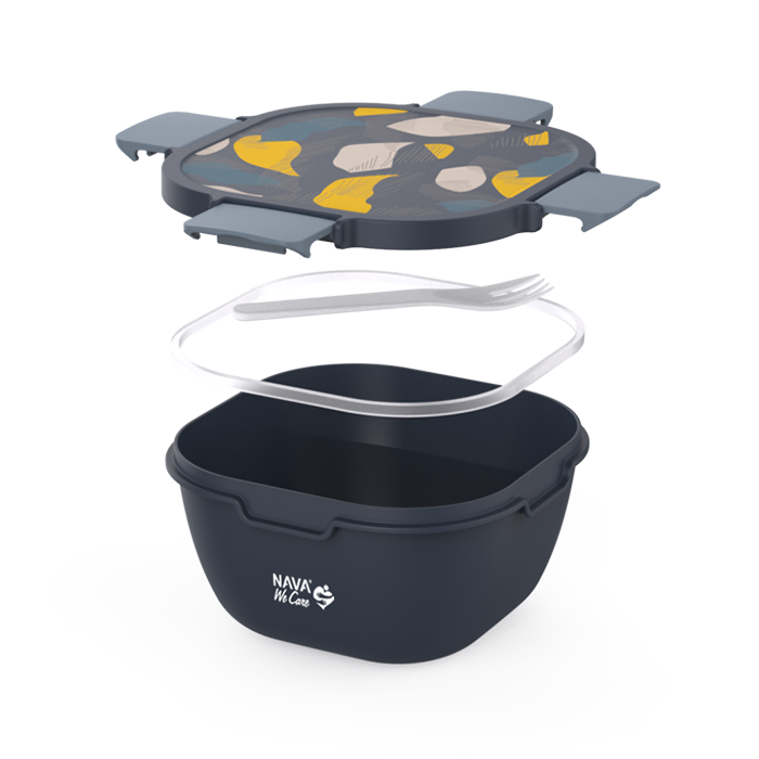 Δοχείο Φαγητού Πλαστικό Τετράγωνο We Care Μπλε 1700ml Nava Δοχείο Φαγητού Πλαστικό Τετράγωνο We Care Μπλε 1700ml Nava